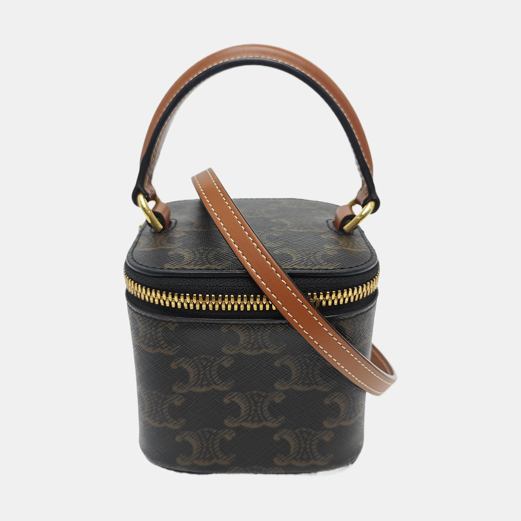 Coated Canvas Shoulder Bag Black