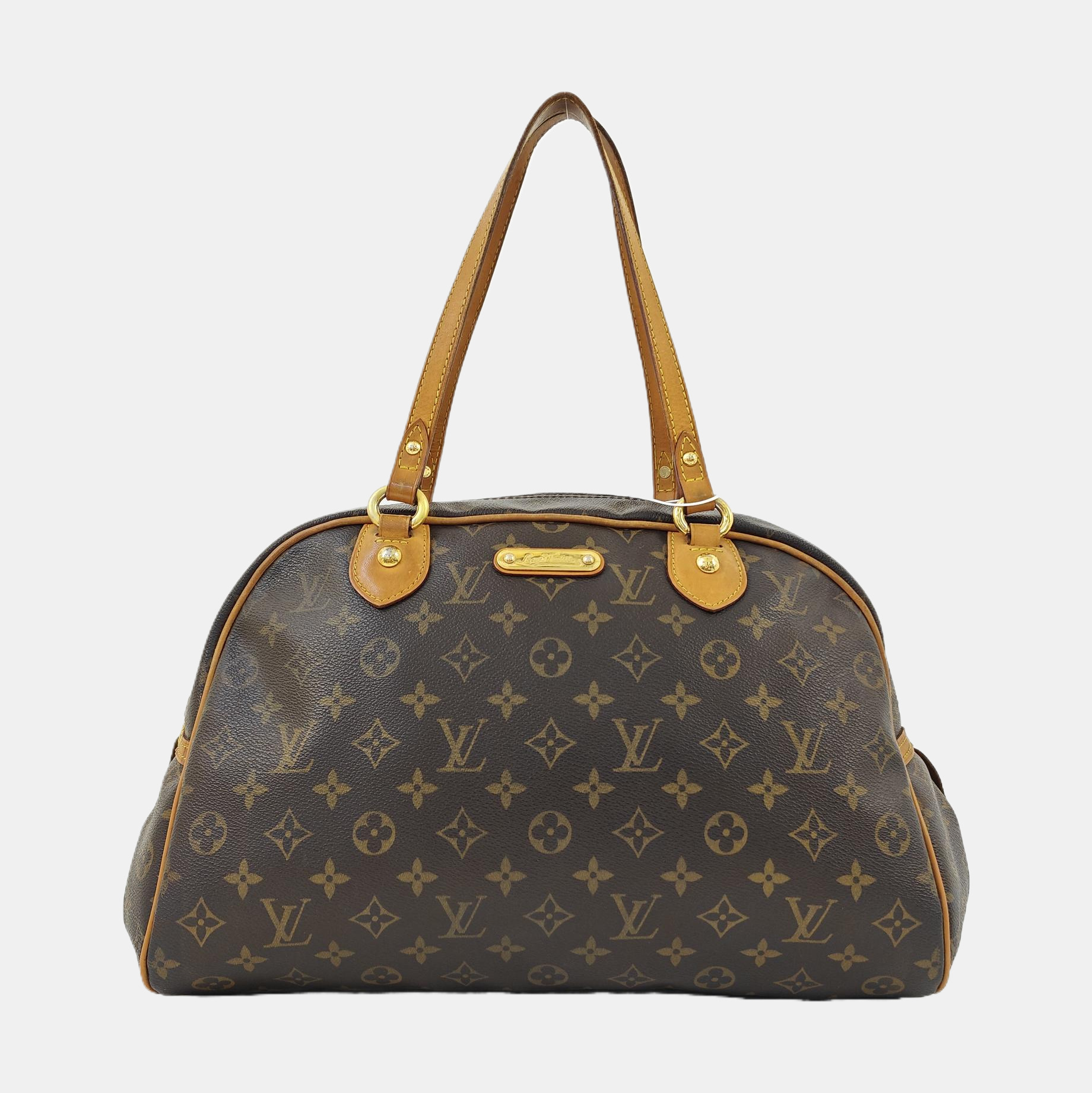 MONTORGUEI Monogram Coated Canvas Brown