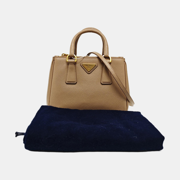 Galleria Super Mini en piel de becerro Saffiano rosa