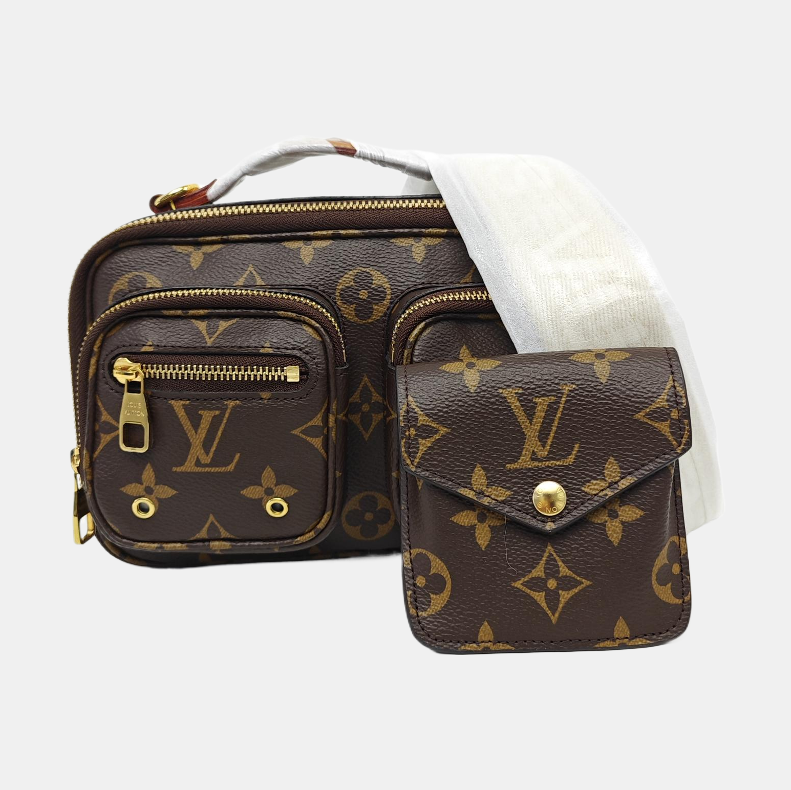 UTILITY Monogram Coated Canvas Brown