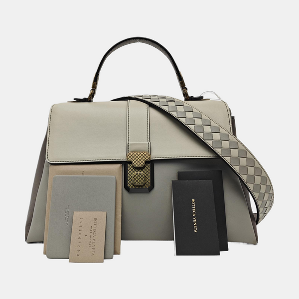Piazza Medium Calfskin Gray