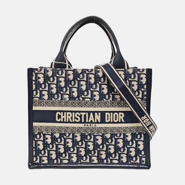 Book Tote Small Oblique Canvas Blue