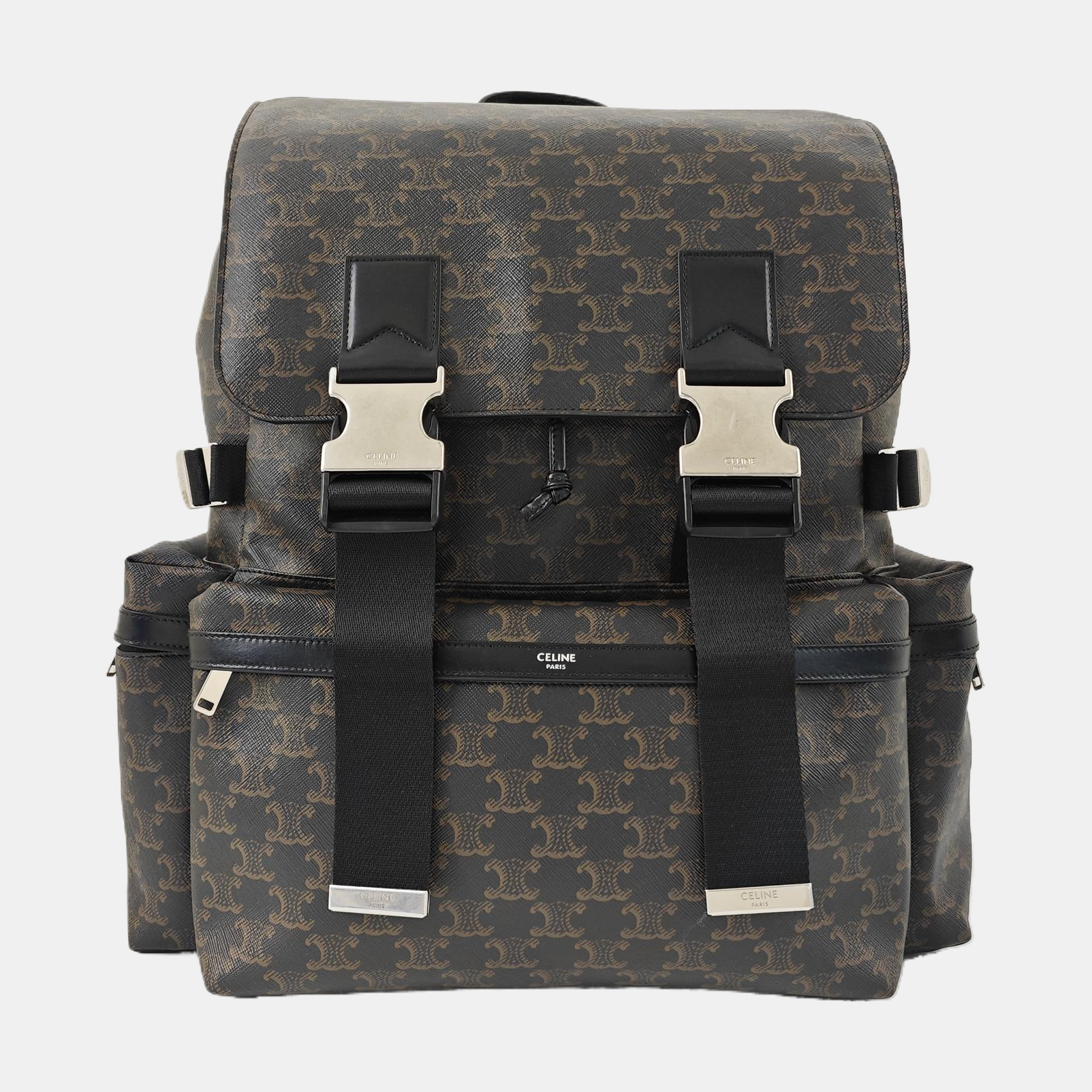 Coated Canvas Backpack Brown
