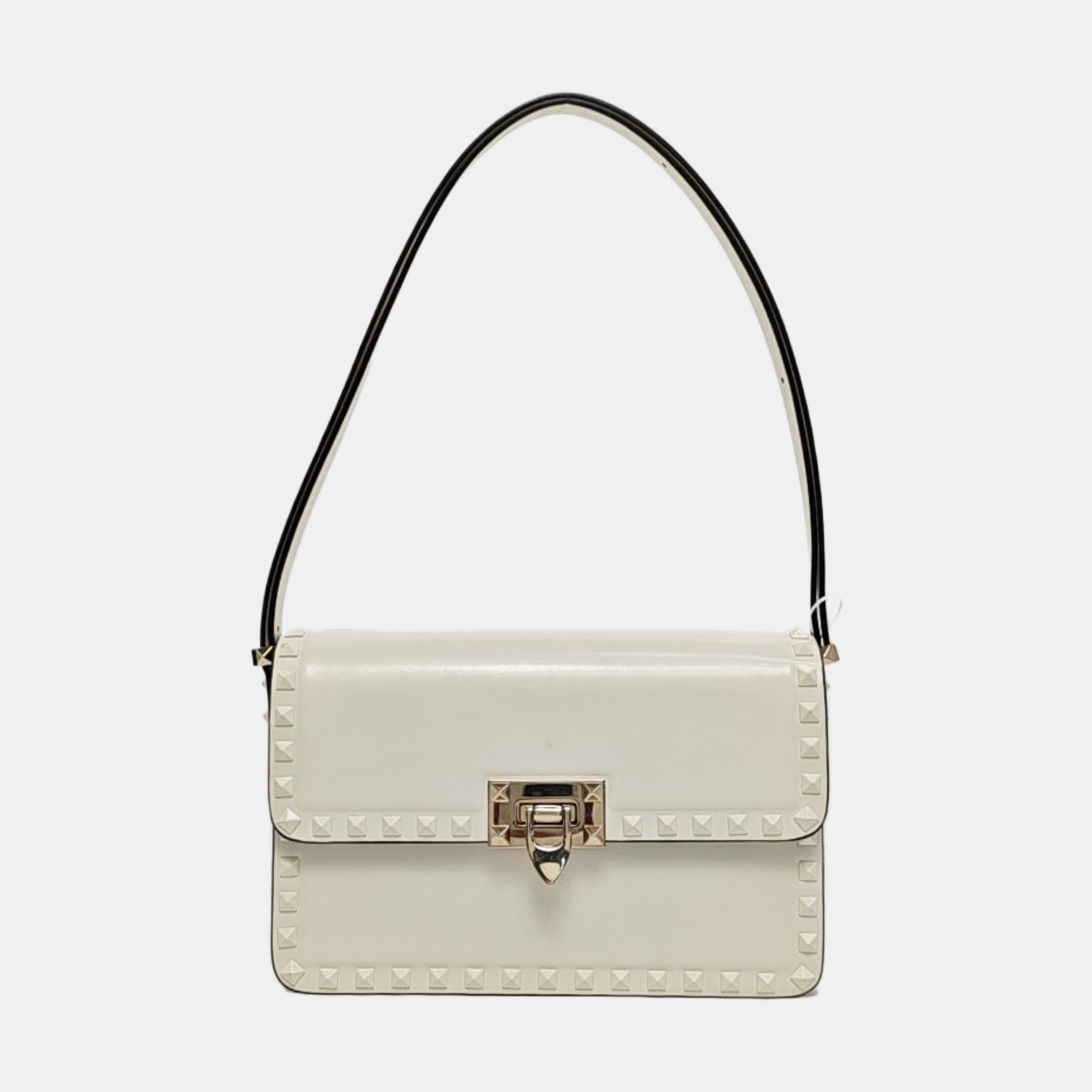 Rockstud Calfskin White