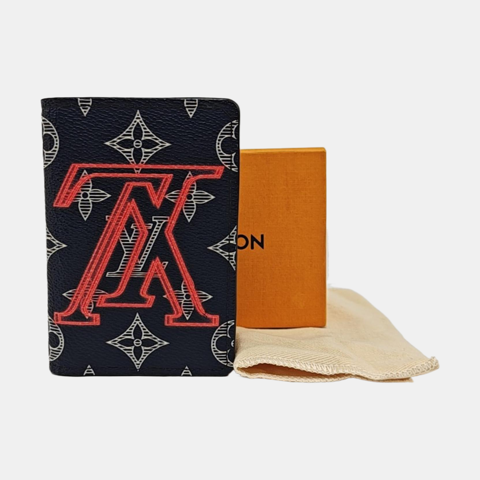Monogram Coated Canvas Card Holder Blue