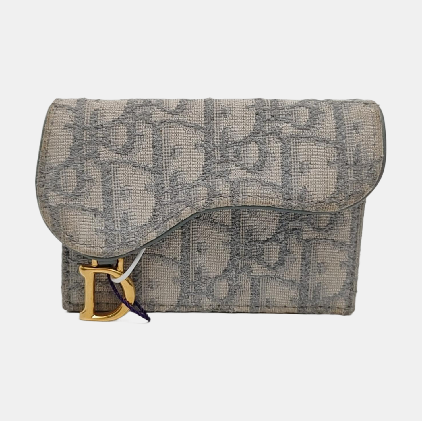 Authenticated pre-owned  Saddle Oblique Canvas Gray Wallet - Wallet at Looply