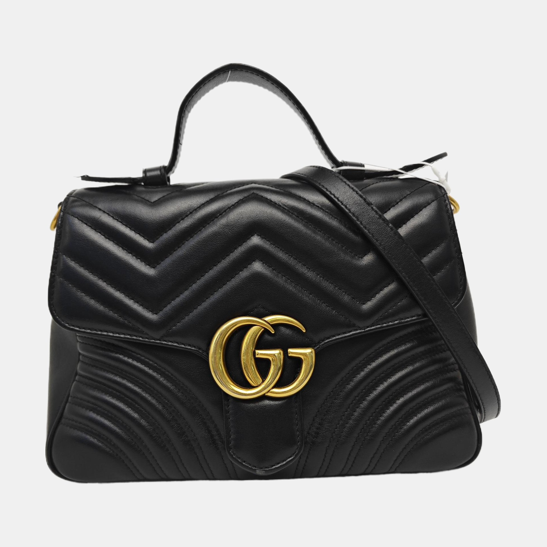 GG Marmont Medium Quilted Calfskin Black
