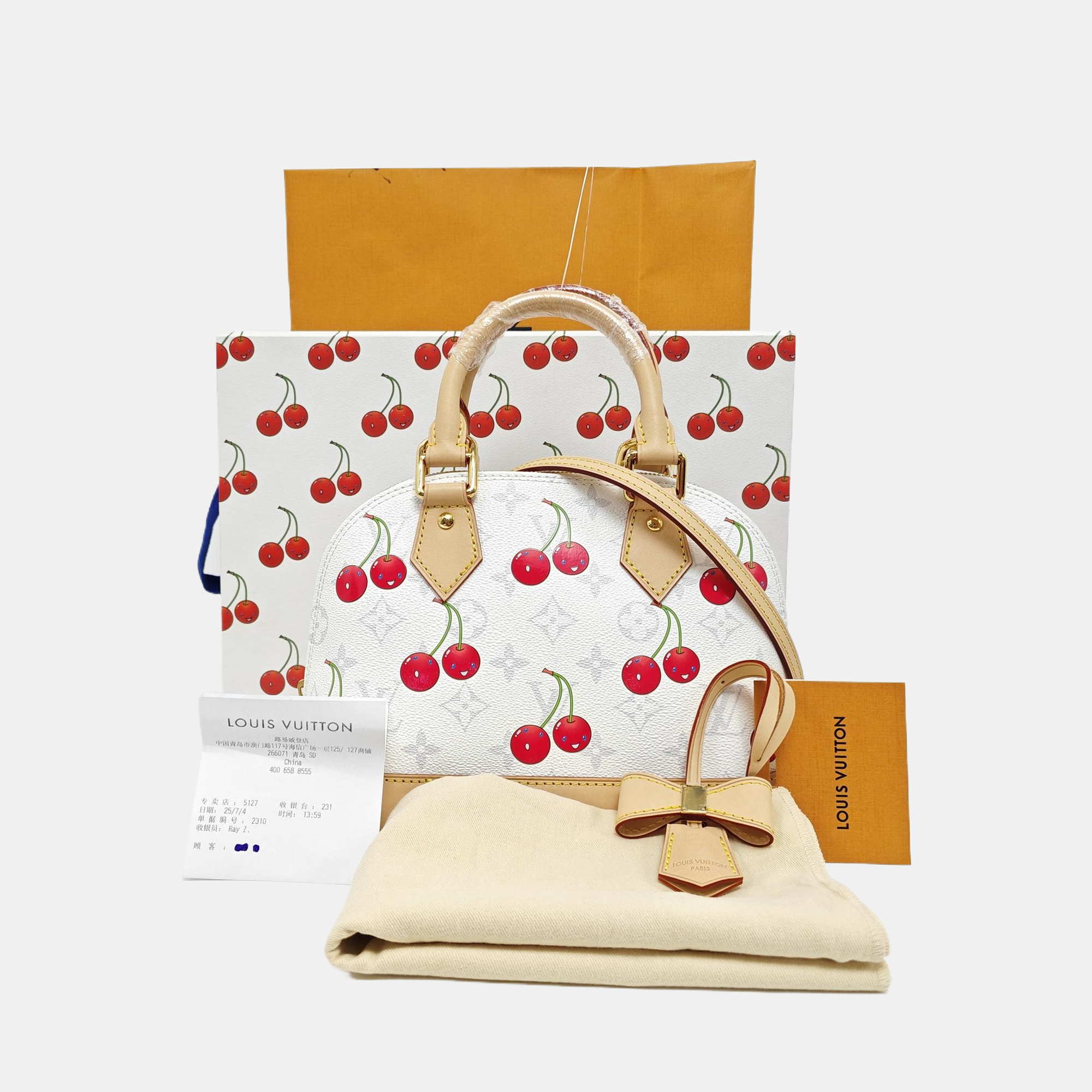 ALMA BB Monogram Coated Canvas White