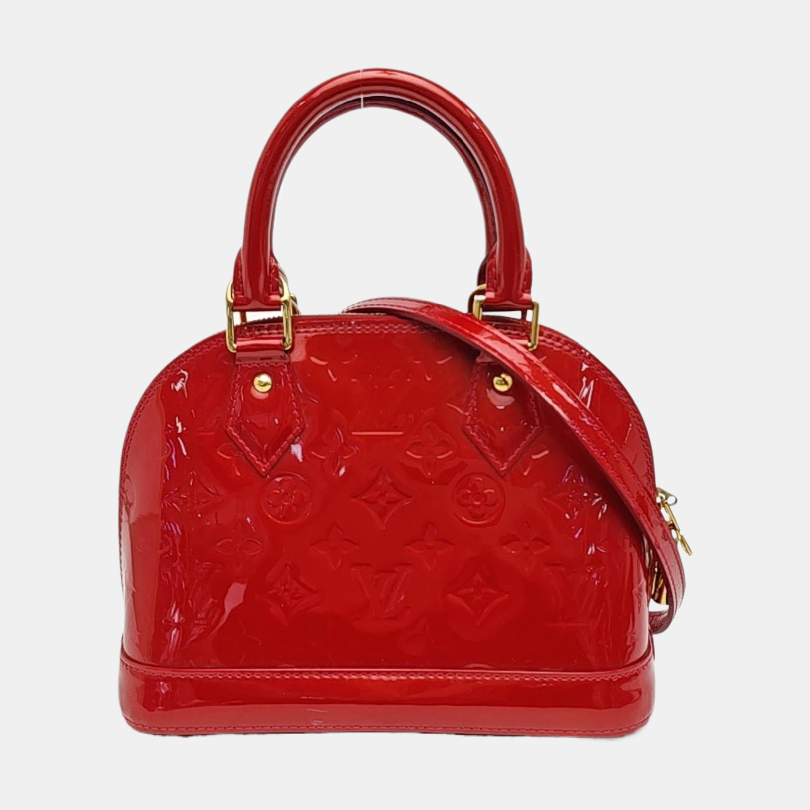 ALMA BB Monogram Patent Leather Red