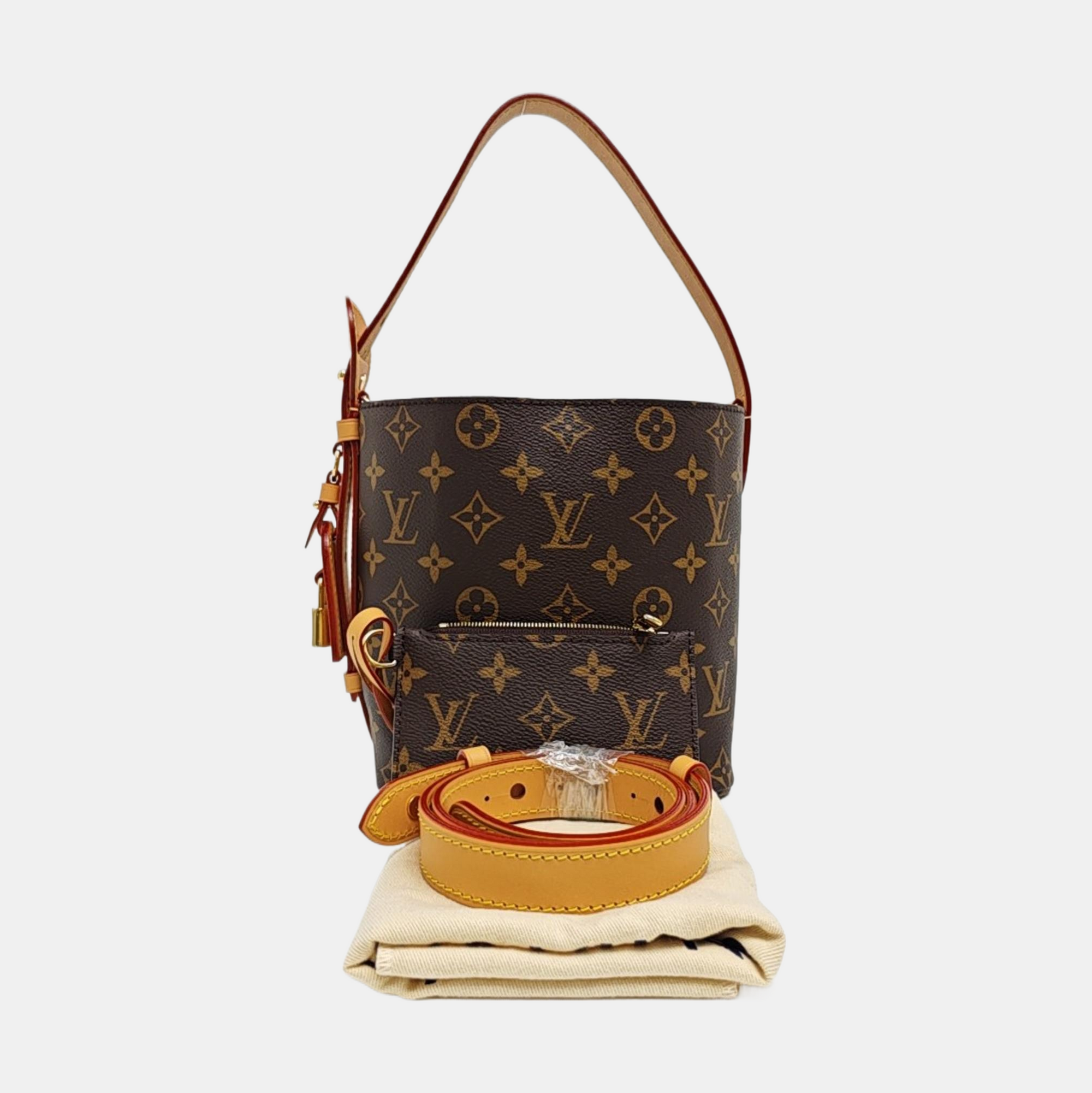 ALL IN BB Monogram Coated Canvas Brown