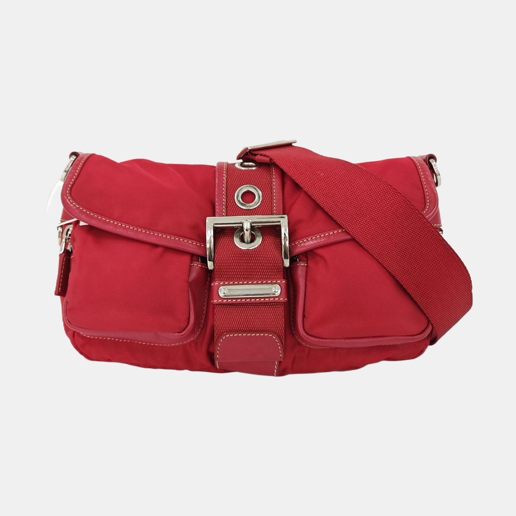Nylon Shoulder Bag Red