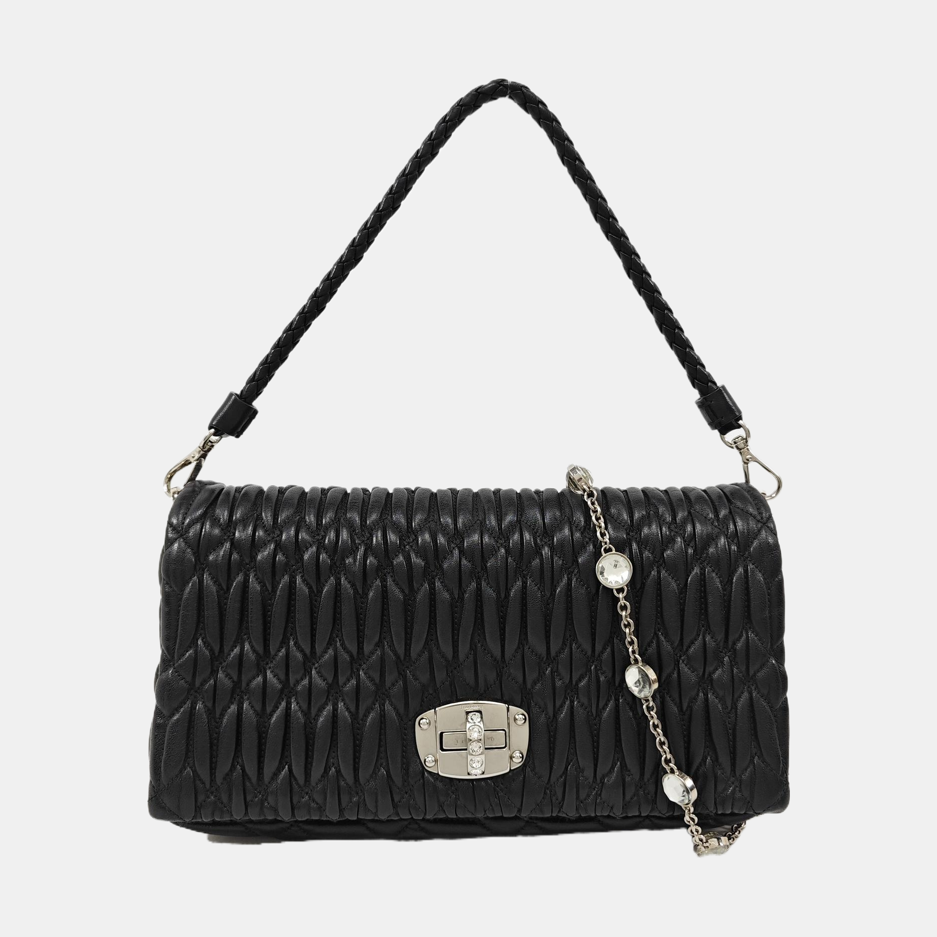 Crystal Quilted Lambskin Black
