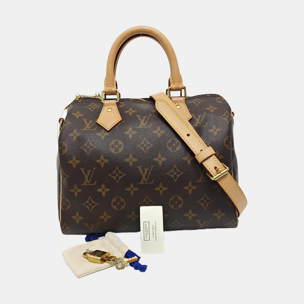 SPEEDY 25 Monogram Coated Canvas Brown