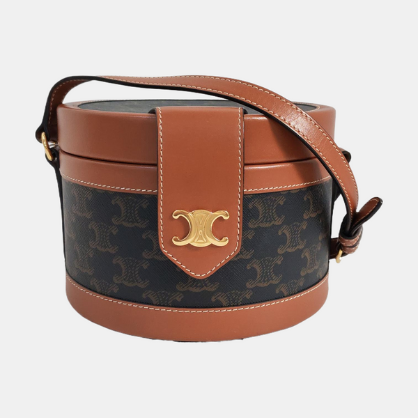Authenticated pre-owned  TRIOMPHE Medium Coated Canvas Brown - Shoulder Bag at Looply
