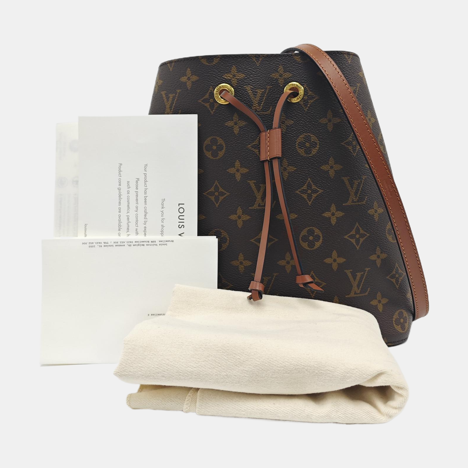 NÉONOÉ MM Monogram Coated Canvas Brown