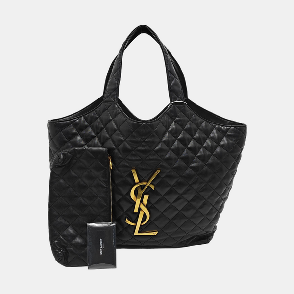 ICARE Extra Large Quilted Lambskin Black