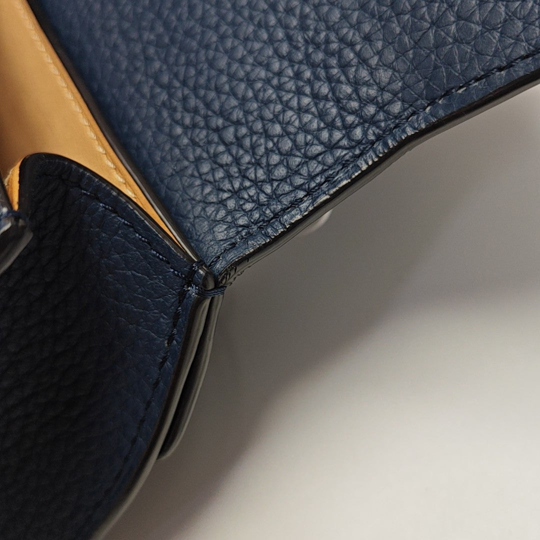 Calfskin Shoulder Bag Mini Blue