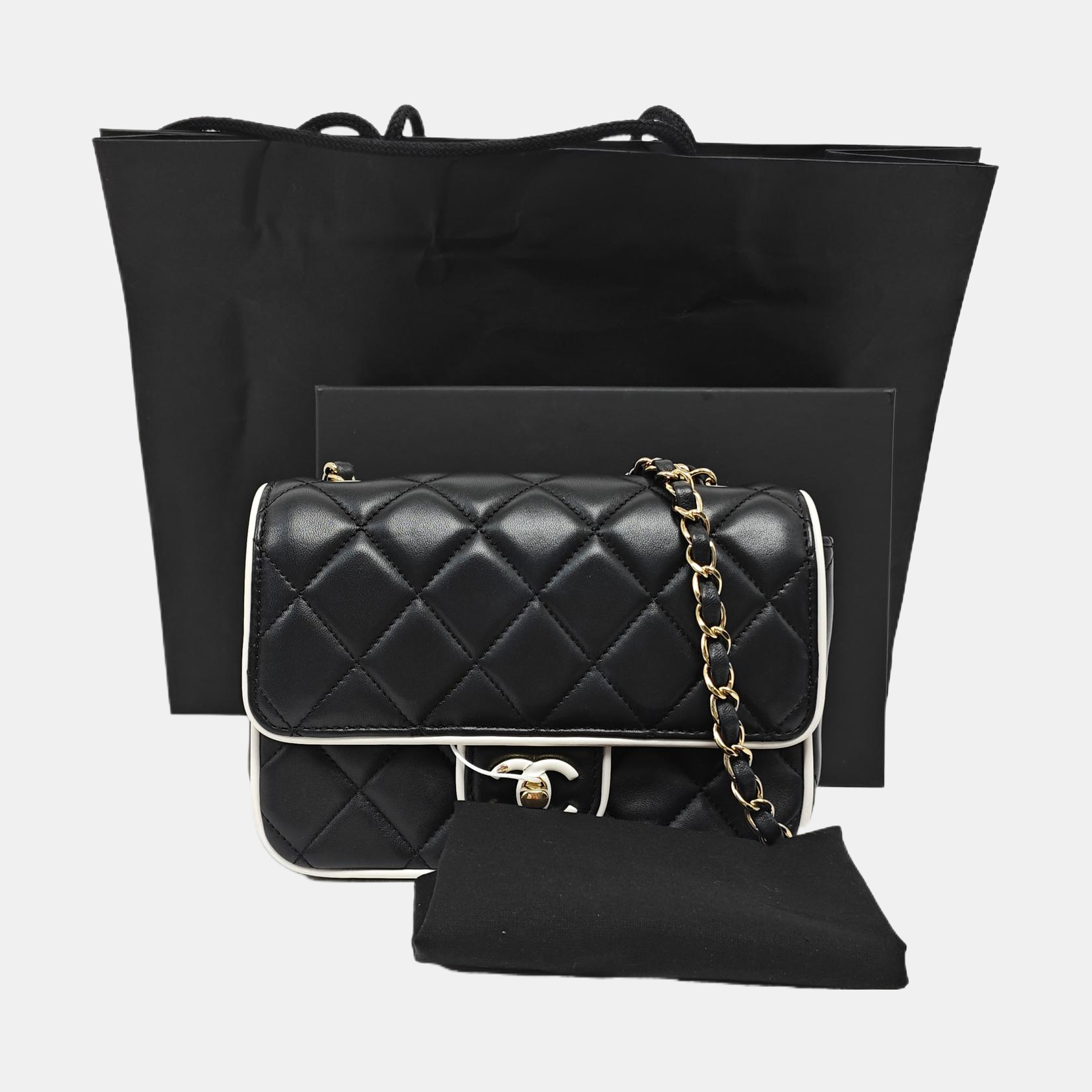 Quilted Lambskin Crossbody Bag Mini Black