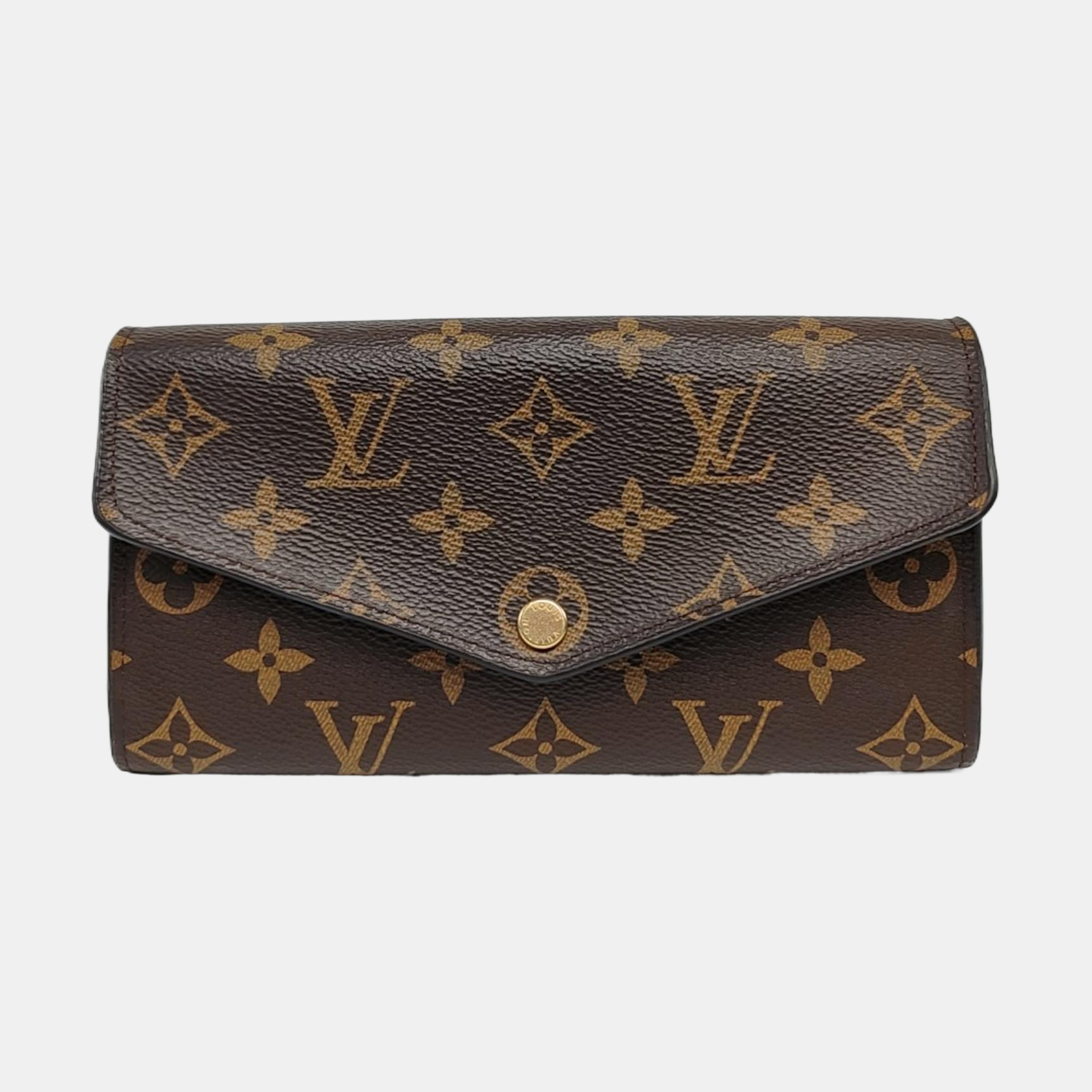 SARAH Monogram Coated Canvas Brown Wallet