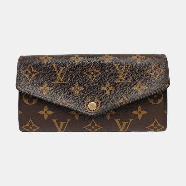 SARAH Monogram Coated Canvas Brown Wallet