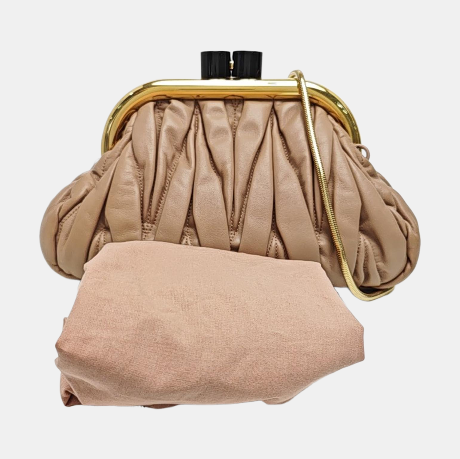 Miu Belle Quilted Lambskin Beige