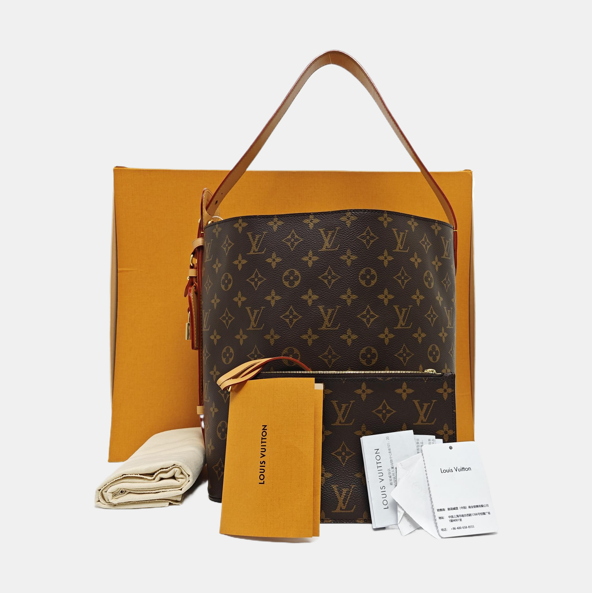 ALL IN GM Monogram Coated Canvas Brown
