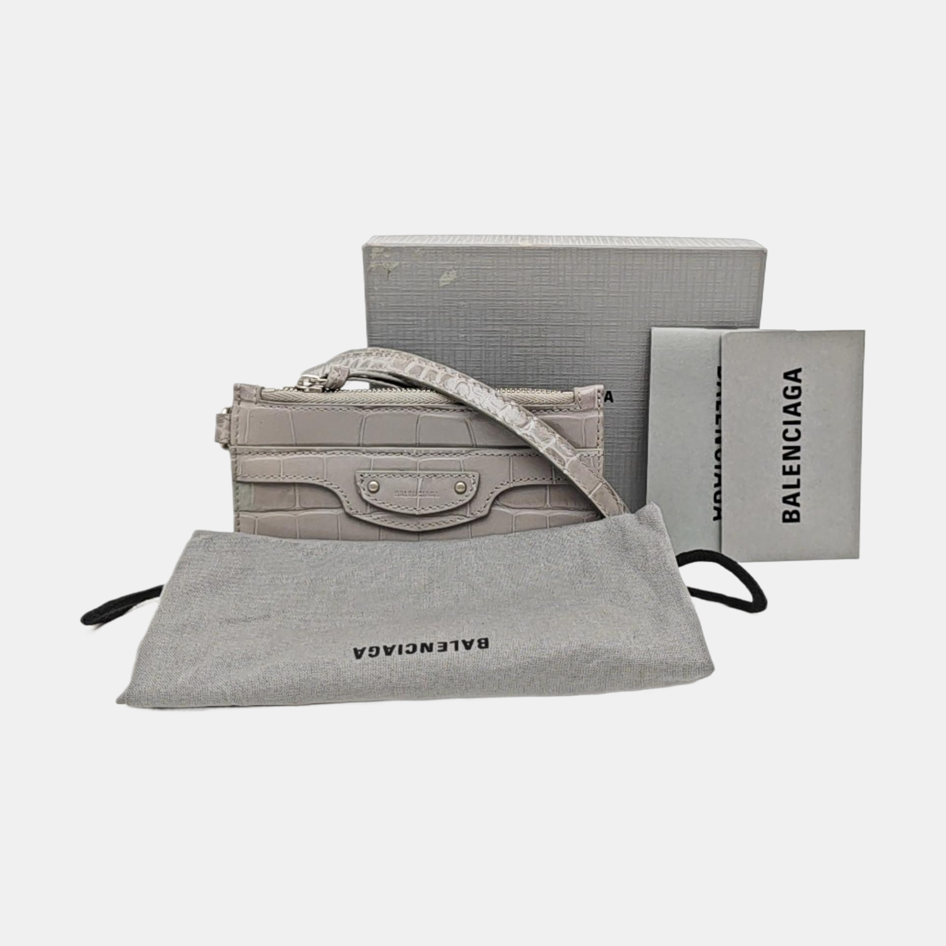Classic City Calfskin Gray Card Holder