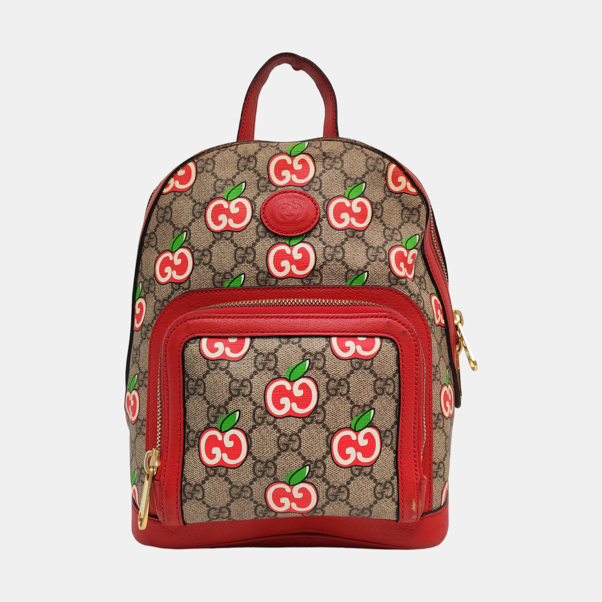GG Supreme Small Monogram Coated Canvas Beige