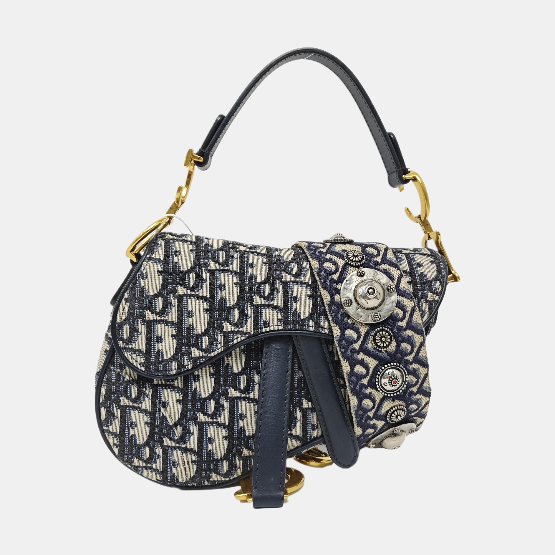 Saddle Mini Oblique Canvas Blue