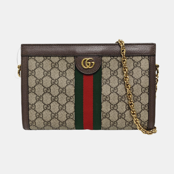 Ophidia Small Monogram Coated Canvas Beige