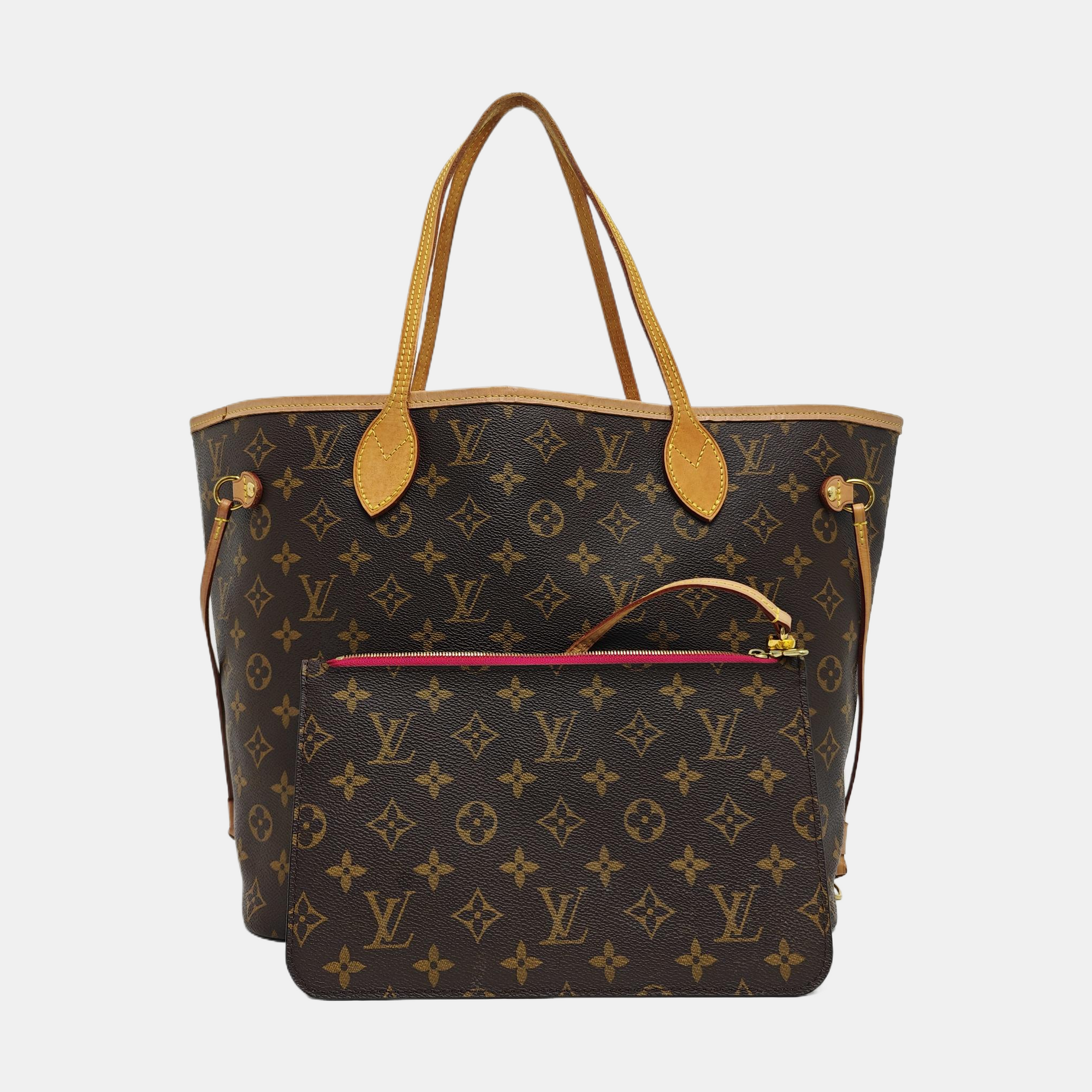 Authenticated pre-owned  NEVERFULL MM Monogram Coated Canvas Brown - Tote Bag at Looply