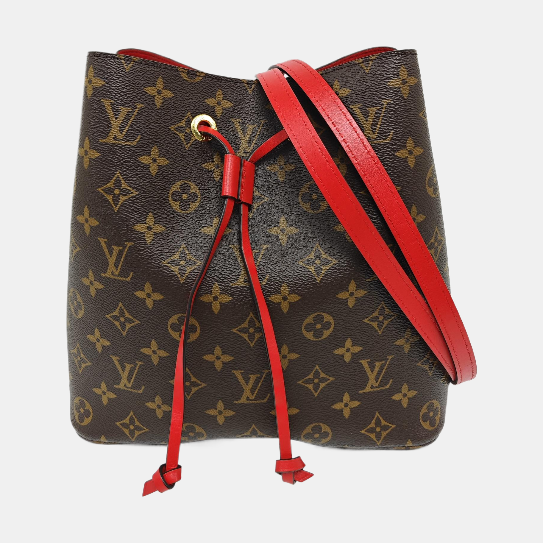Authenticated pre-owned  NÉONOÉ MM Monogram Coated Canvas Brown - Bucket Bag at Looply