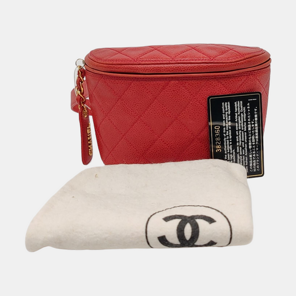 Quilted Grained Calfskin Red