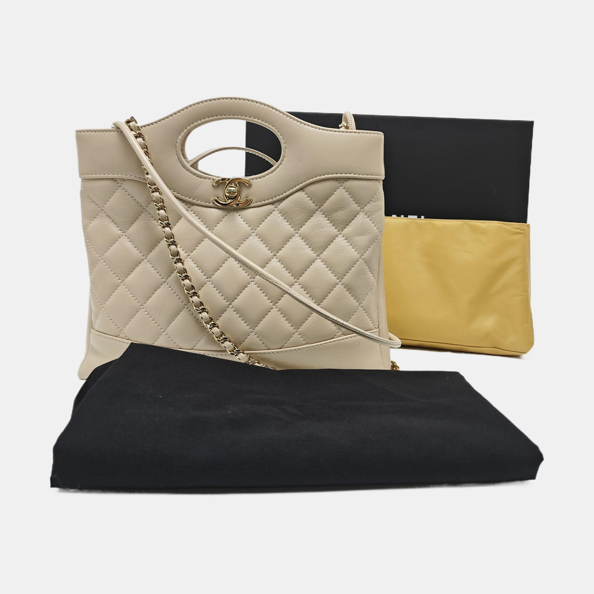 CHANEL 31 Mini Quilted Lambskin Beige