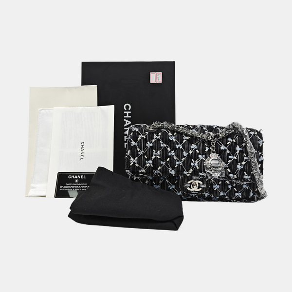 Quilted Fabric Shoulder Bag Black