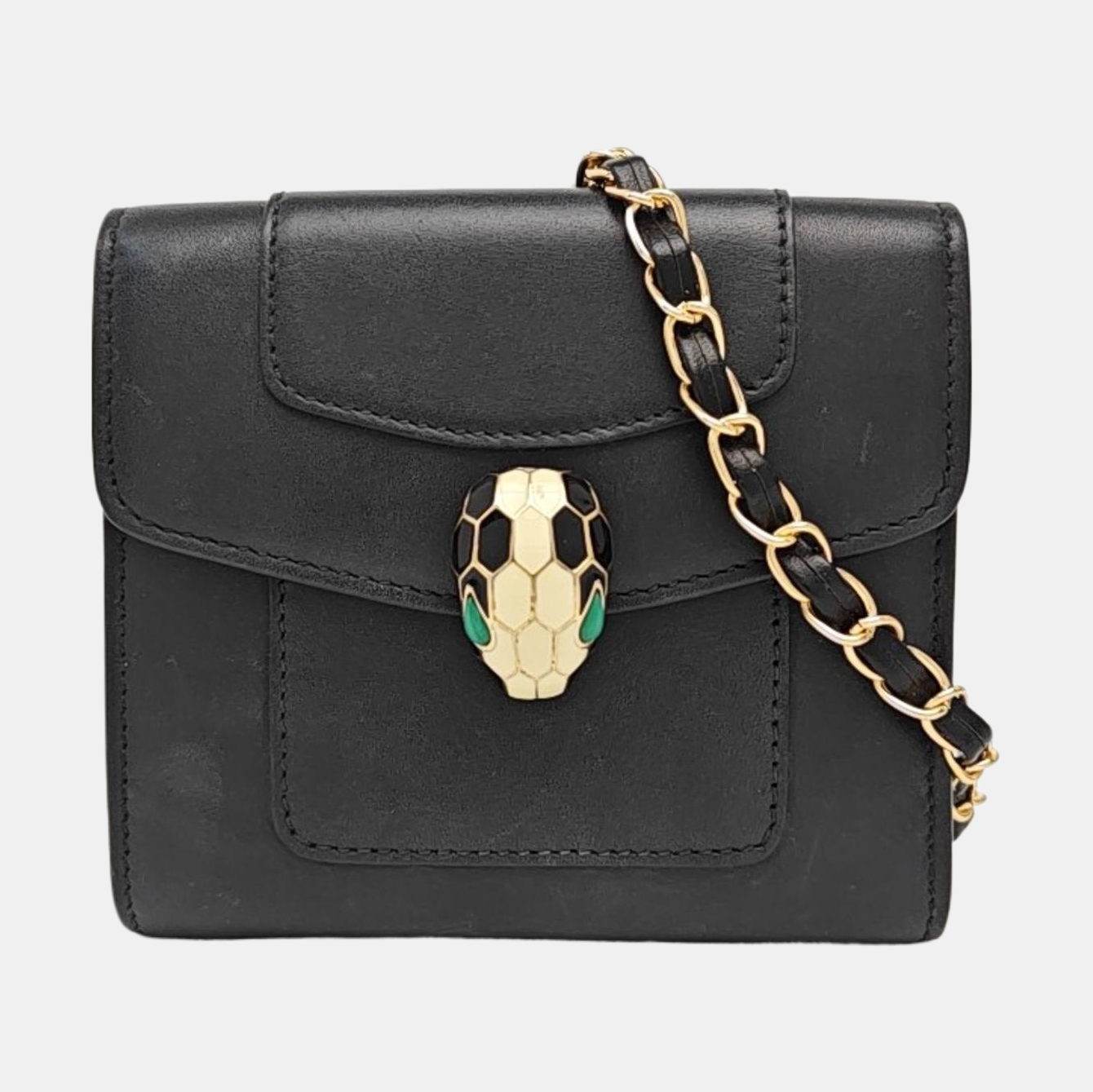 SERPENTI FOREVER Calfskin Black Wallet