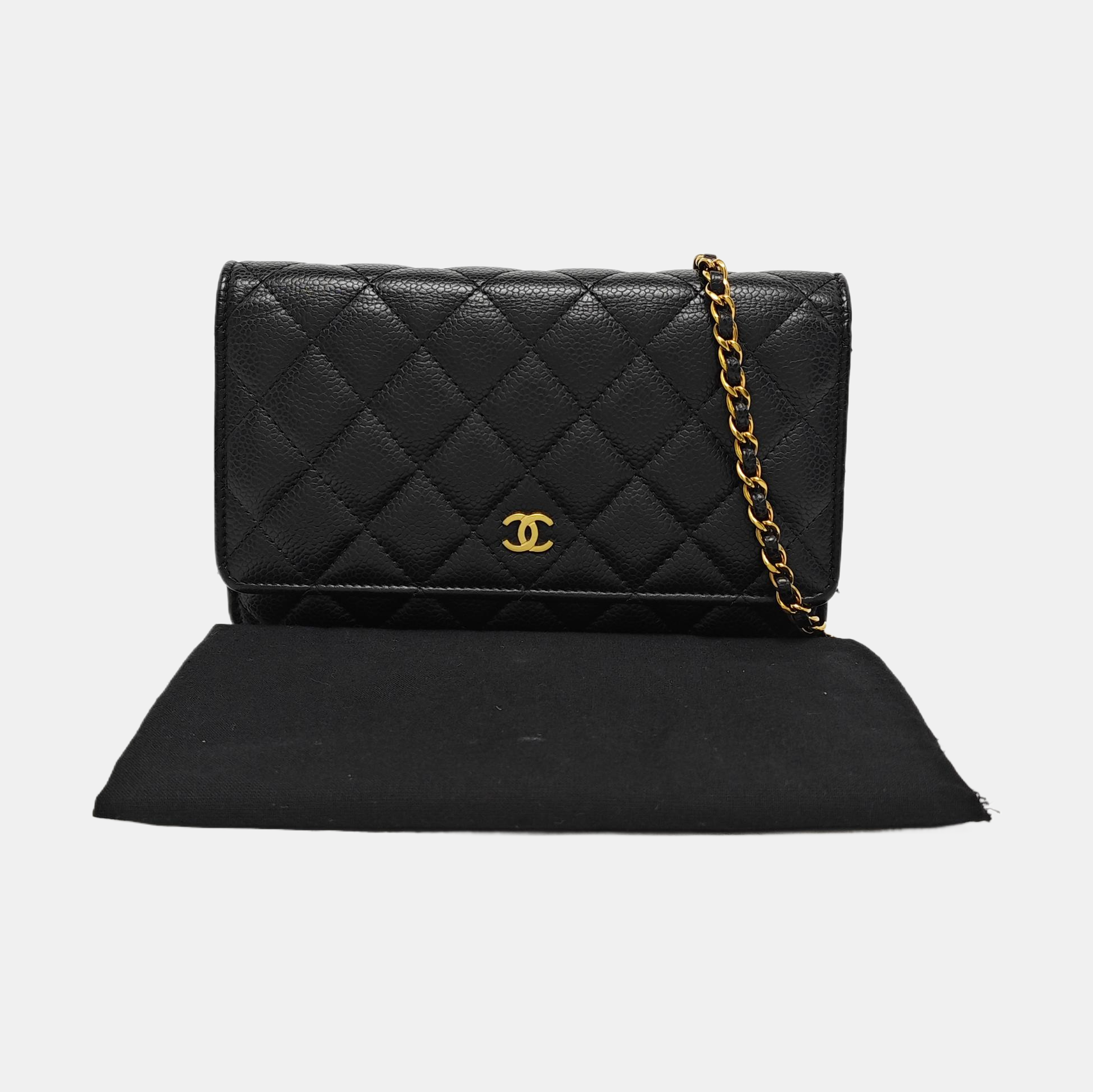 WOC Quilted Grained Calfskin Black