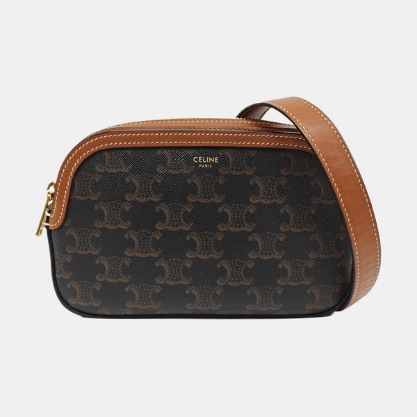 Authenticated pre-owned  TRIOMPHE CANVAS Small Coated Canvas Brown - Belt Bag at Looply