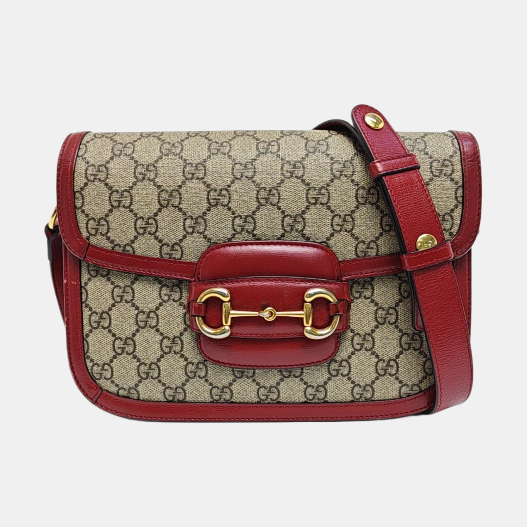 Horsebit 1955 Small Monogram Coated Canvas Beige