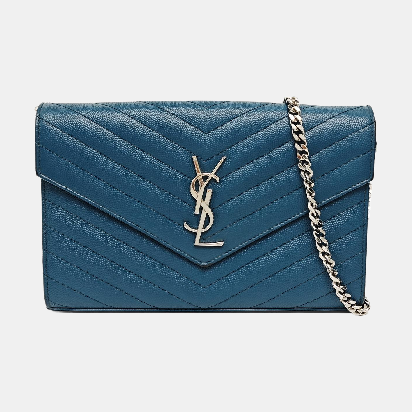 MONOGRAM Medium Chevron Calfskin Blue