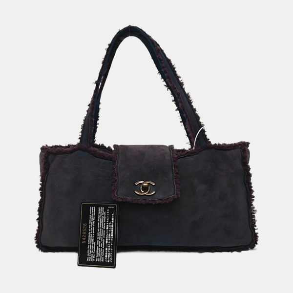 Lambskin Tote Bag Medium Blue