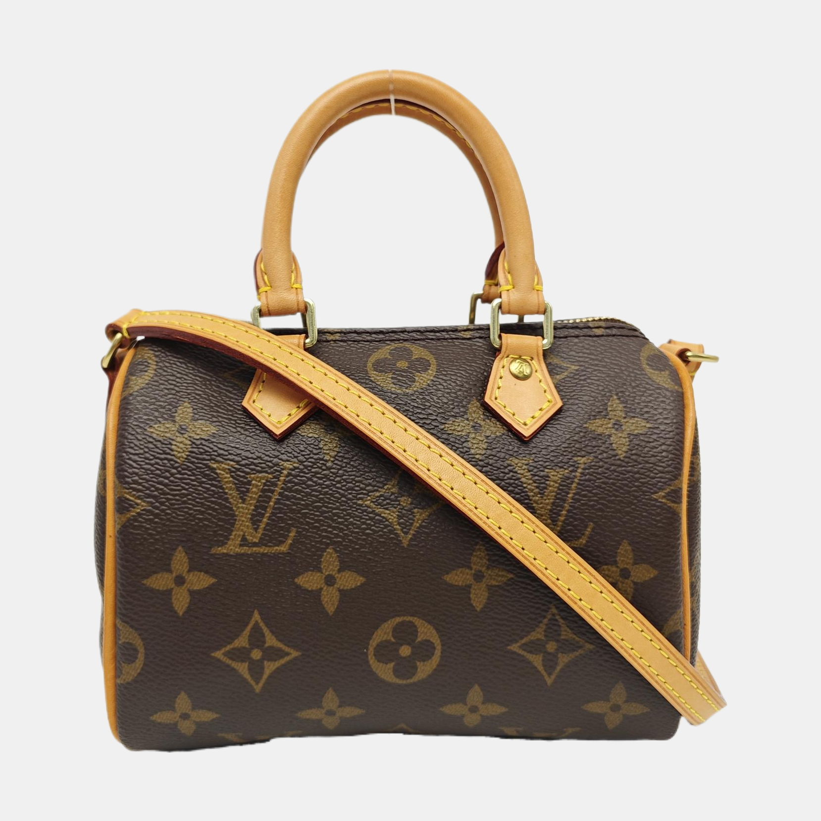 SPEEDY Nano Monogram Coated Canvas Brown