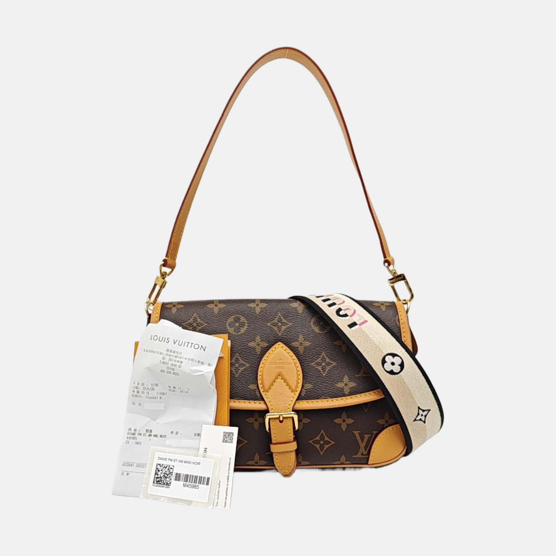 DIANE Monogram Coated Canvas Brown