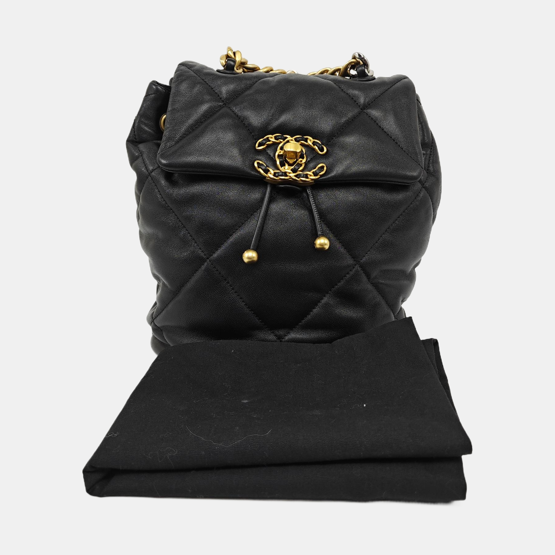 CHANEL 19 Mini Quilted Lambskin Black