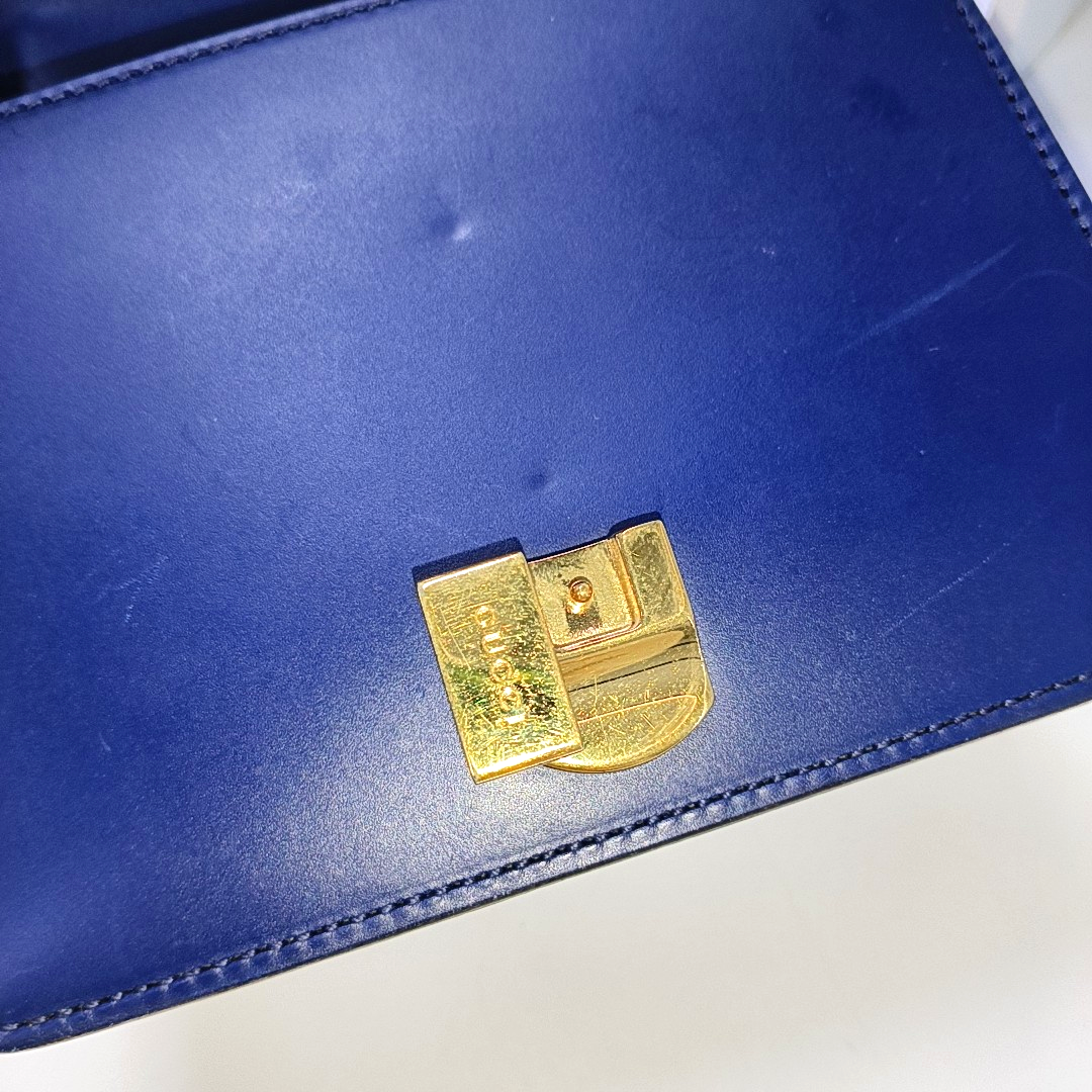 Authenticated pre-owned  Sylvie Mini Calfskin Blue - Shoulder Bag at Looply