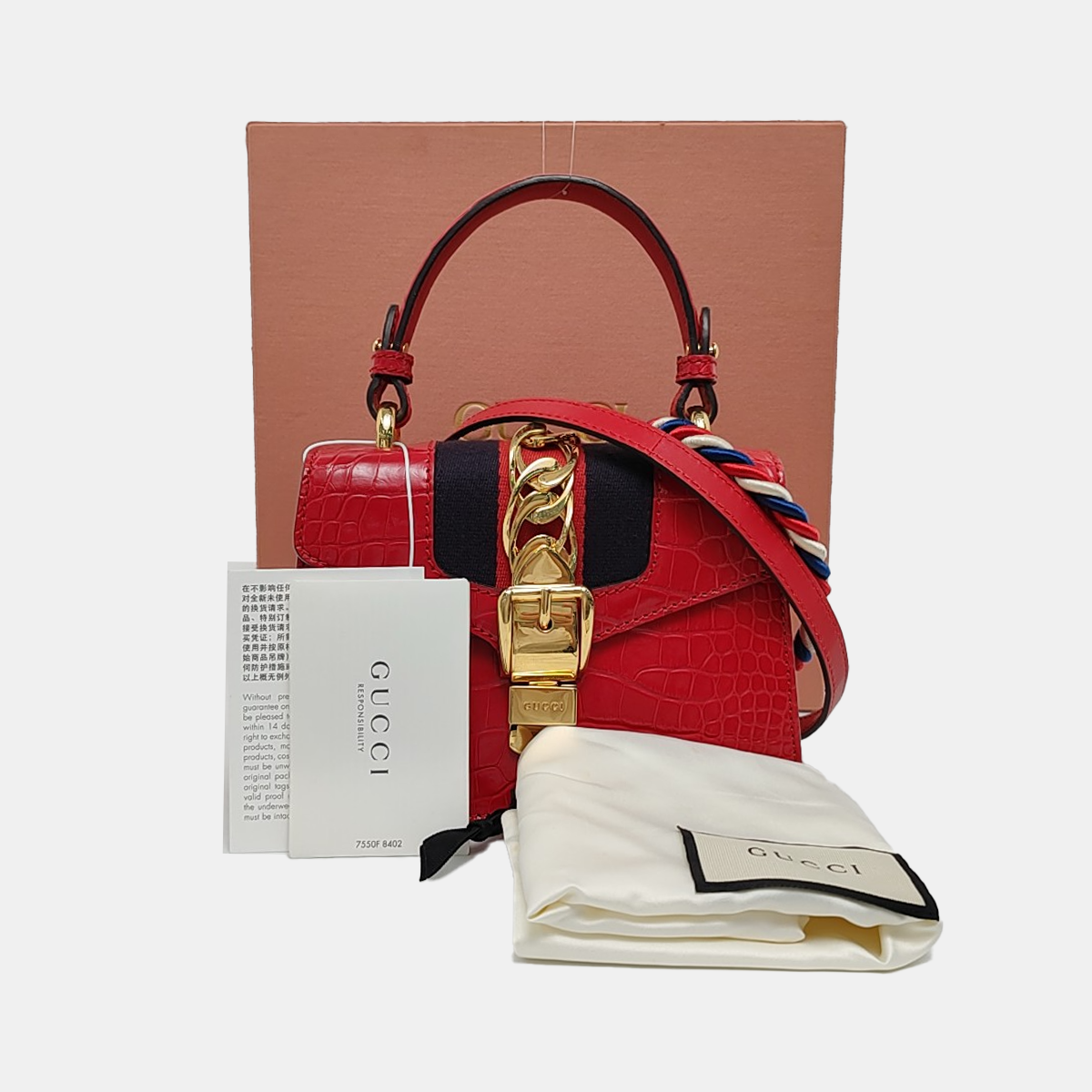 Sylvie Mini Crocodile Red
