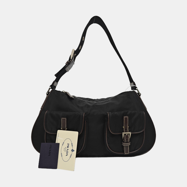Nylon Shoulder Bag Black
