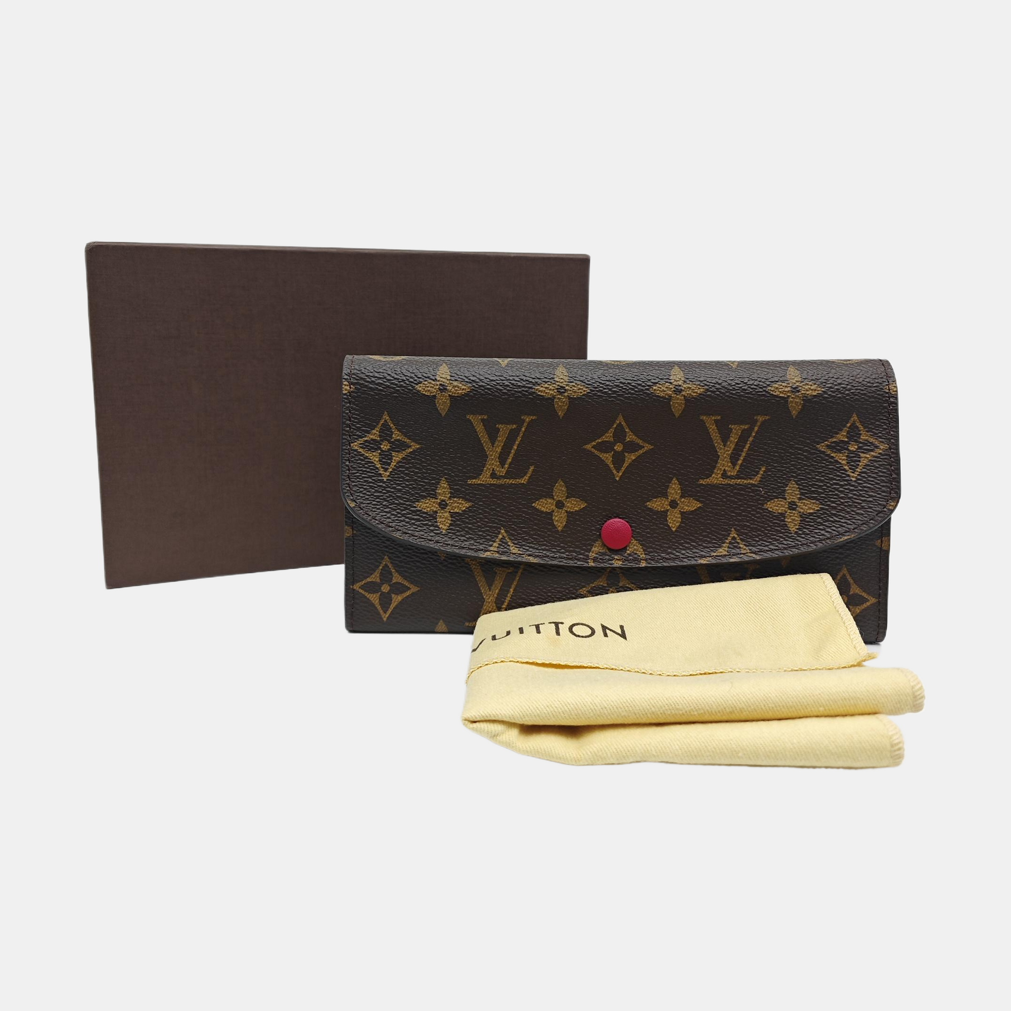 EMILIE Monogram Coated Canvas Brown Wallet