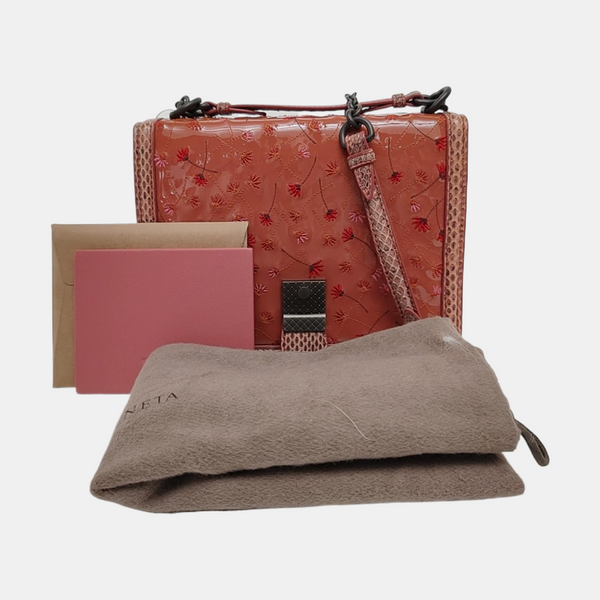Patent Leather Shoulder Bag Beige
