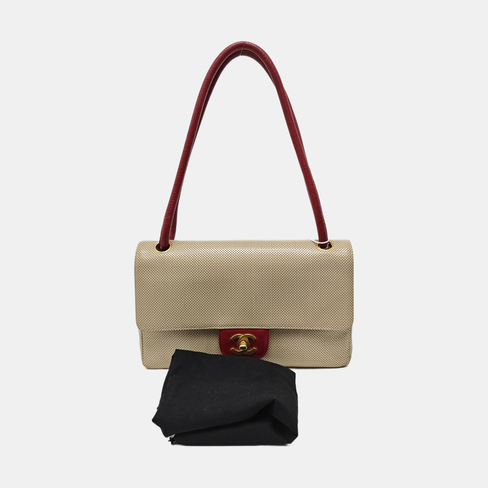 Calfskin Shoulder Bag Medium Beige